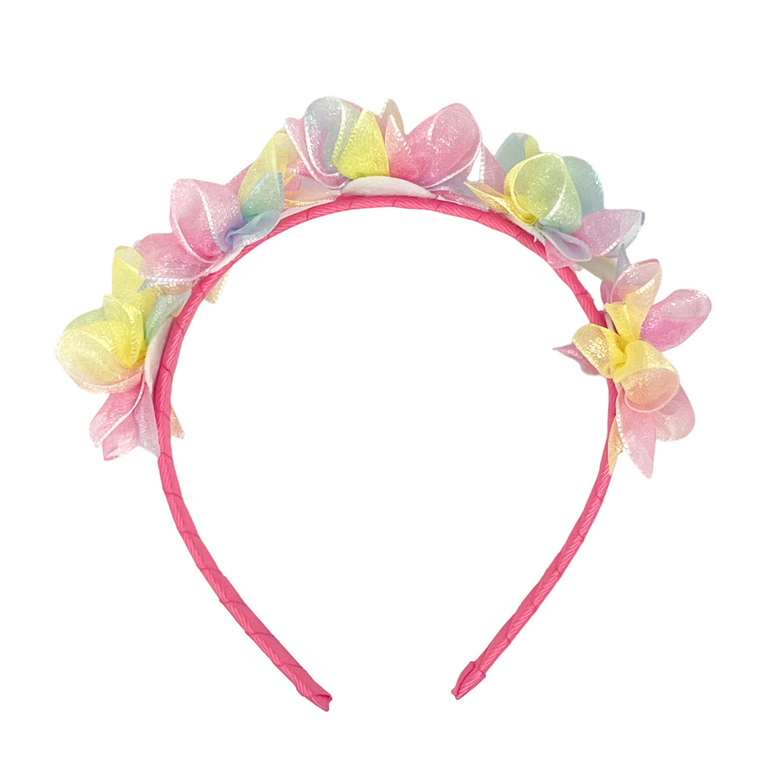 Pink Poppy Flower Pearl Headband