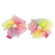Pink Poppy Unicorn Flower Hair Clips