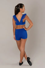 Load image into Gallery viewer, Energetiks Ruby Mesh Frill Crop Top