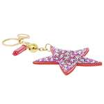 Load image into Gallery viewer, Pink Poppy Star Jewelled Bag Charm
