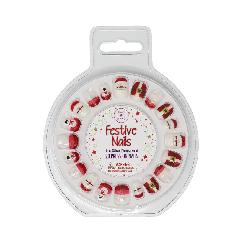 Pink poppy Press on Nails- Christmas