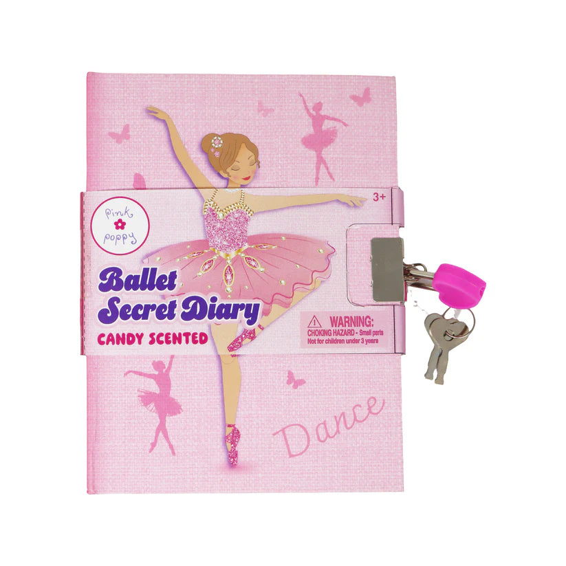 Pink Poppy Ballerina Scented Lockable Diary