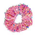 Load image into Gallery viewer, Pink Poppy Velvet Sequin Hair Scrunchie