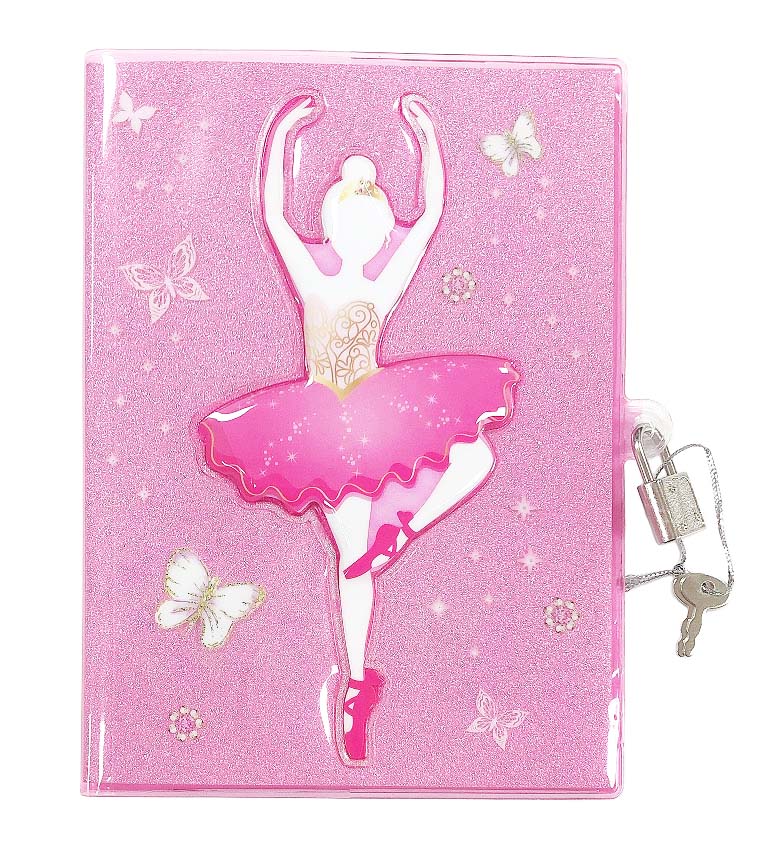 Pink Poppy Ballerina 3D Lockable Diary