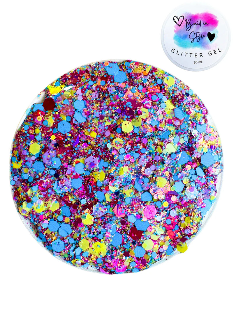 Braid In Style Glitter Gel - Electric Poppy