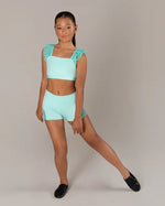 Load image into Gallery viewer, Energetiks Ruby Mesh Frill Crop Top