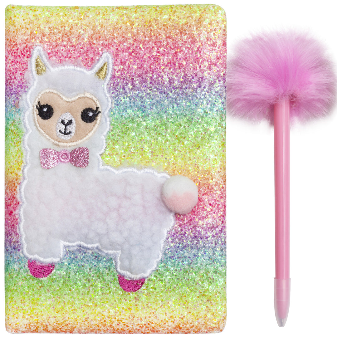 Mad Ally Fluffy Notebook with Pen- Llama