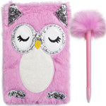 Load image into Gallery viewer, Mad Ally Fluffy Notebook with Pen- Owl
