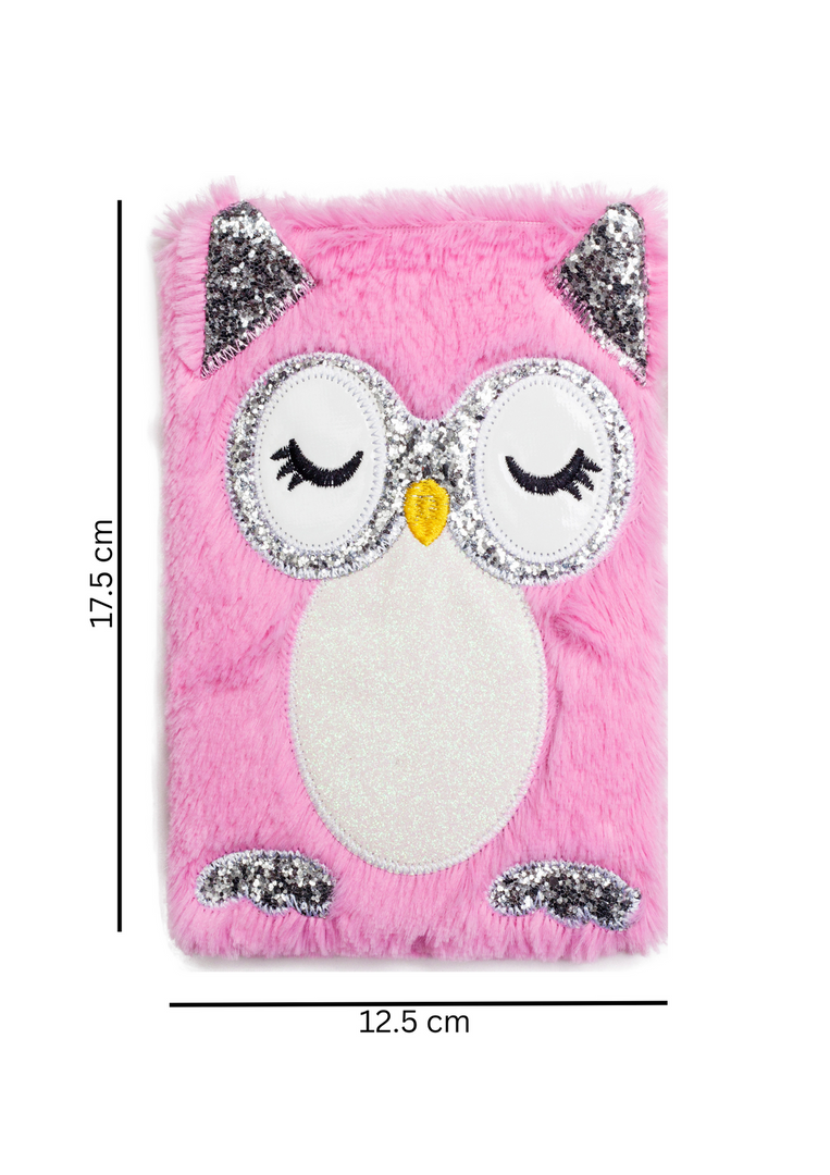 Mad Ally Fluffy Notebook with Pen- Owl